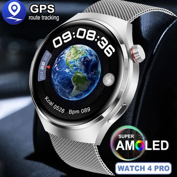 За Android и IOS Часовници GT4 Pro AMOLED Смарт Часовници за Мъже С Потребителския Набор от Номера, За да Отговорите На Повикване, Спортен Фитнес Тракер, Водоустойчив Умен Часовник 2023New