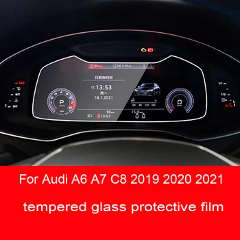 За Audi A6 A7 C8 2019-2021 Централна екран на салон на автомобил, Защитно фолио, изработени от закалено стъкло, филм за ремонт от надраскване, Аксесоари