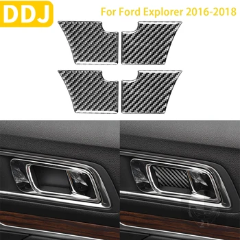 За Ford Explorer 2016-2018 Аксесоари От Въглеродни Влакна Вътрешна Врата Купа Отрежете Лентата Стикер За Декорация