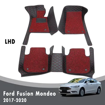 За Ford Fusion Mondeo 2020 2021 2019 2017 2018 Автомобилни Постелки Луксозни Двуслойни Телени Примки За Салон Непромокаеми Кожени Килими