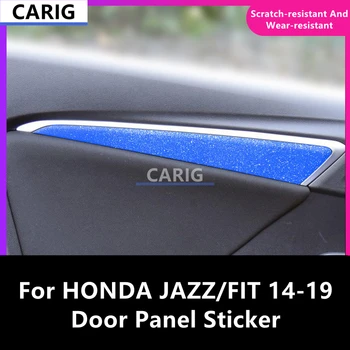 За HONDA JAZZ/FIT 14-19, стикер на дверную панел, защитен филм с модел от въглеродни влакна, промяна на интериора