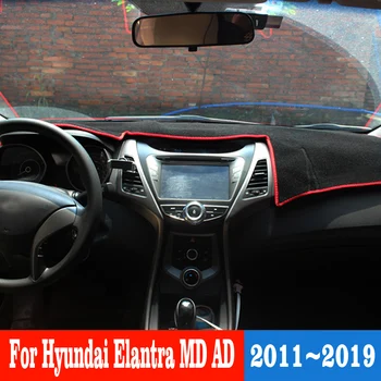 За Hyundai Elantra MD 2011-2015 Elantra AD 2016-2018 2019 Покриване на Арматурното табло на Автомобила, Избегающая Осветление, Подложка за Арматурното табло, Аксесоари