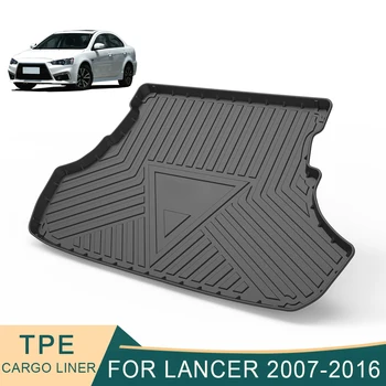 За Mitsubishi Lancer EX 7th Седан 2007-2016 Автомобил Товарен Подложка Влагозащитен TPE Нескользящие Постелки За Багажник Багажника Тава Килим Аксесоар