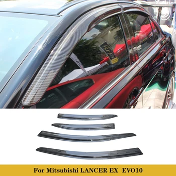 За Mitsubishi LANCER EX EVO10 от въглеродни влакна прозорец козирка отдушник козирка за защита от дъжд накладки Комплект колони за полагане на автомобила