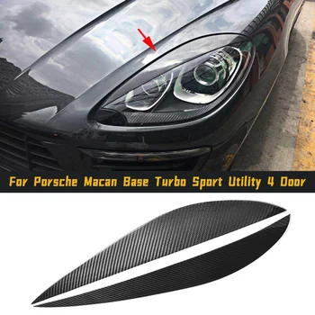 За Porsche Macan Base Turbo Sport Utility 4 Врати 2014 2015 2016 2017 2018 Черно FRP Суха Въглеродна Предната Светлина на Веждите, клепачите