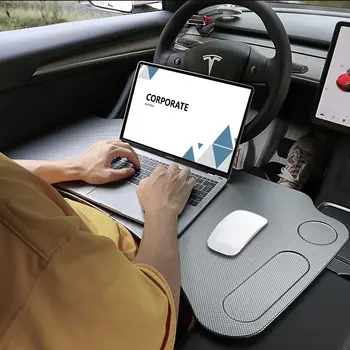 За Tesla, модел 3 2023 Модел Y тава за лаптоп на волана маса за автомобил на масата подноси за храна за лаптоп столче за хранене пътен тава