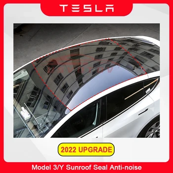 За Tesla, модел 3 Y оборудване запечатване уплътнител за люк на покрива, комплекти за намаляване на шума от вятъра, гумени гъвкави аксесоари за намаляване на шума 2023 2021 2022