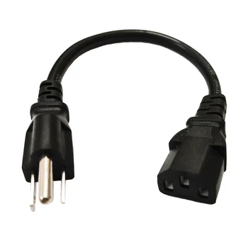 Захранващ кабел NCHTEK US, 3-пинов конектор C13/5-15 P, 3-пинов щепсел Nema 5-15 P за свързване на кабел-адаптер IEC 60320 C13, 1 бр.