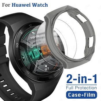 Защитен калъф 2-в-1 + Защитно фолио за екрана Huawei watch GT2 GT 2д 42 мм и 46 мм Honor magic 2 Силиконов Калъф, изработени От Закалено Стъкло