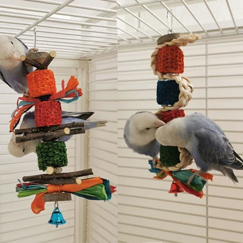 Играчка за дъвчене птици, играчки за хапка в клетка за папагали, царевични кочани, забавни играчки за малки и средни папагали, птици