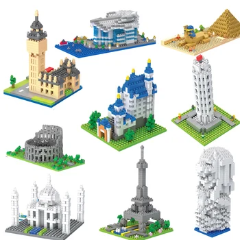 Известният архитектурен модел, тухла, Биг Бен, Айфеловата кула, кулата, Великденския остров, комплекти строителни блокове, играчки за детски подарък