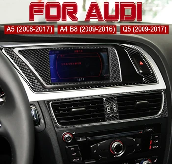 Истинска Автомобилна Навигация От Въглеродни Влакна, CD-Панел за Управление, Климатик, LHD RHD Стикер За Audi A4 A5 B8 Q5, Аксесоари За Интериора