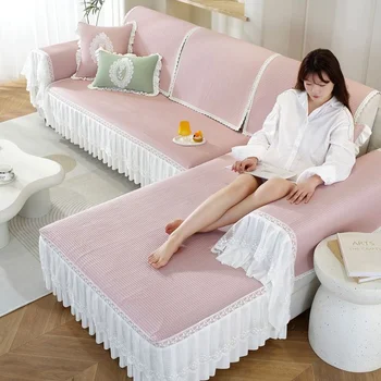 Калъф за диванной възглавници със сладолед, в стил принцеса от ледената коприна Ins, моющееся седалката на дивана, лятно кърпа