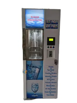 Капацитет на резервоара 110 л, вендинг машина за вода и лед, павилион със сензорен екран, външен филтър за вода, машина за пълнене на бутилки