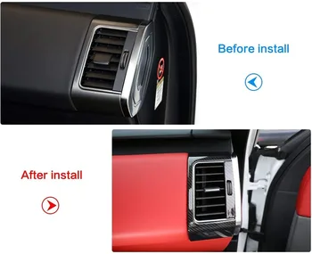 Карбоновое влакна Централна конзола на арматурното табло, странично отдушник за климатик Покритие на рамката за Land Rover Range Rover Sport 2014-2017