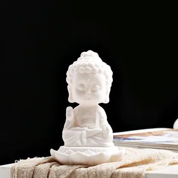 Керамични изделия, бяла порцеланова статуя на Буда, Гуаньинь, украса за дома, колата бижута, които предпазват от зли занаяти