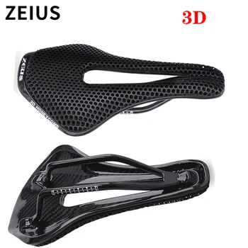 Кормило на седлото ZEIUS с 3D принтом, напълно въглеродни, под формата на сот, кормило седлото, куха приятна планинска велосипедна седло от течна смола