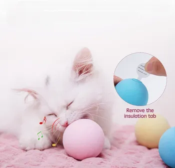 Коте, писклявый играчка топка за домашни любимци, интелигентни играчки за котки, интерактивен топката, плюшен електрическа играчка за обучение на коча