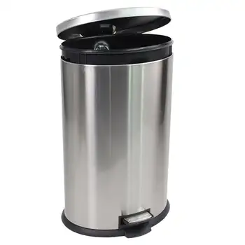Кофа за боклук Better Homes & Gardens обем 10,5 литра, овална кофа за боклук за кухненски стъпенка от неръждаема стомана