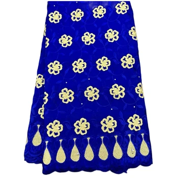 Кралското синьо конфедерация вуалевая лейси плат, памучно африкански дантела, висококачествена дантела, модерен дизайн, 2023 година