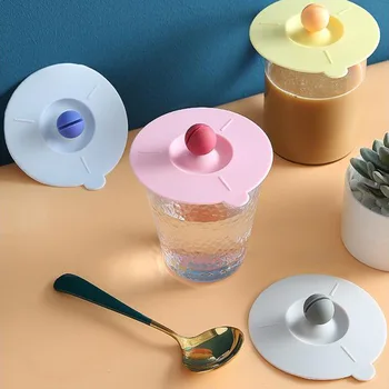 Креативна кръгла силиконова капачка за чаша, универсален керамичен капак за чаша, чаша за вода, аксесоари за чаени чаши, домакински пылезащитная капак за чаши