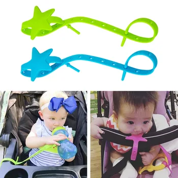 Кука за детска количка, силиконова верижка за биберон под формата на звезди, нетоксичен каишка за никнене на млечни зъби, държач за детски играчки, органайзер, за аксесоари за колички