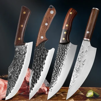 Кухненски нож за рязане на месо от високо стомана, разделочный нож, мясницкий нож за скара, за приготвяне на зеленчуци на костите, къмпинг на открито