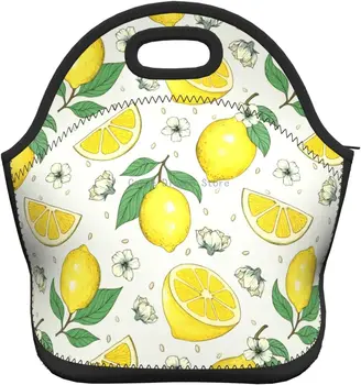 Лимони, изолирано неопреновая чанта за обяд, чанти за обяд, преносим обяд-бокс, чанта-хладилник, обяд-бокс за пикник/, разходка с лодка/ риболов / работа