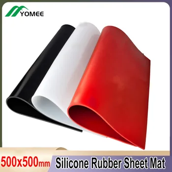 Лист силиконов каучук 500x500, черен /червен/полупрозрачен гумен матиран силиконов лист за вакуум преса-пещи, огнеупорни