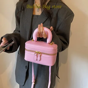 Луксозни дамски чанти през рамо с веригата високо качество, розово-зелени малки чанти и портмонета, бочкообразные чанта през рамо, вечер клатч
