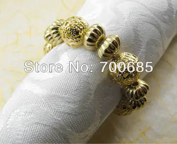 метален пръстен за салфетки с перли на едро, сватбен държач за кърпички от мъниста