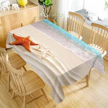 Миди, плажна водоустойчив покривки за маси, украса за празничната партита, правоъгълен капак маса за кухня, трапезария, декорация на масата