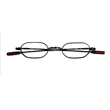 Много малки vintage слънчеви очила от чист титан с неправилна многоугольной форма, очила за четене с антисиневой подсветка, очила за четене в ретро стил, сребрист, черен