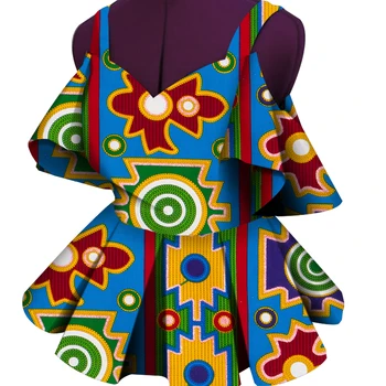Модерна дамска риза на спагети презрамки, Анкара, цветен принт, всекидневни женски топ в африканския стил дашики, африканските bubu WY5429