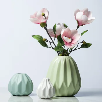 Модерни керамични вази, оригами с твърди геометрия, фарфоровое саксии за цветя, саксия за дома в хола
