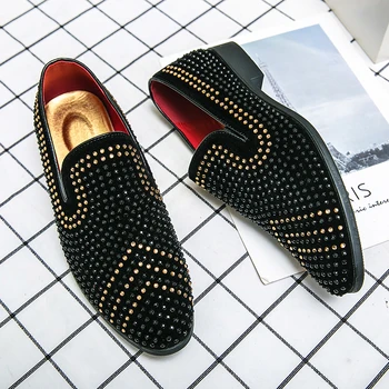 Модни кожени обувки, ежедневни обувки на равна подметка, ежедневни бизнес обувки, мъжки кожени обувки за мъж, кожени обувки в британски стил