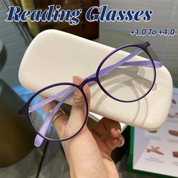 Модни очила за четене, дамски очила за момичета, очила за старческо с класа от + 1.0 до + 4,0, очила с синя светлина, очила