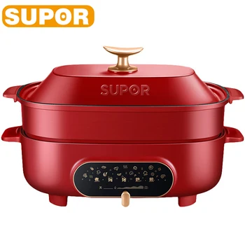 Мултифункционална електрическа печка SUPOR обем 5,5 л, домакински електрически тиган с незалепващо покритие, кухненски уреди с различна температура