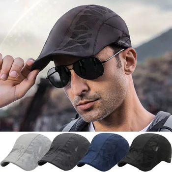 Мъжка шапка-барета, лятна дишаща тънка солнцезащитная шапка за разходки, скално катерене, колоездене, голф, спортни шапки, модни мъжки окото шапка от слънцето