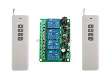 Най-нататъшно разстояние 3000 м RF Безжично Дистанционно Управление Превключващ Ключ на Системата DC12V 4CH Приемник и Предавател се Обръщат Веднага