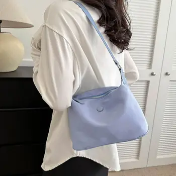 Найлонова чанта през рамо, ежедневни квадратна чанта с голям капацитет за жени, универсални чанти през рамо от плат Оксфорд за студенти
