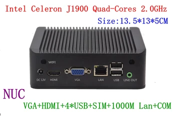 Нано мини КОМПЮТЪР Intel Celeron J1900 HDMI, COM, VGA, rj-45 Wifi/3G Linux DC 12V Linux Windows 7 8 10 OS