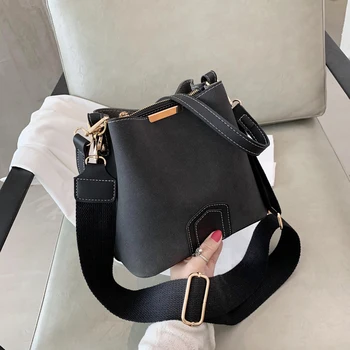 Нова замшевая чанта през рамо, дамски ежедневни чанти от спилка, прости чанта през рамо за жени, дизайнерски чанти-незабавни посланици Sac