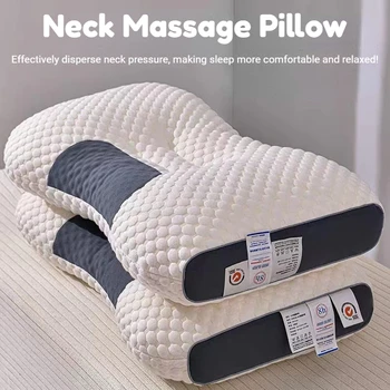 Новата 3D възглавница за СПА-масажи, защищающая шиен отдел на гръбначния стълб, ортопедична възглавница за шията, вязаная памучен възглавници, спално бельо, помага да се спи