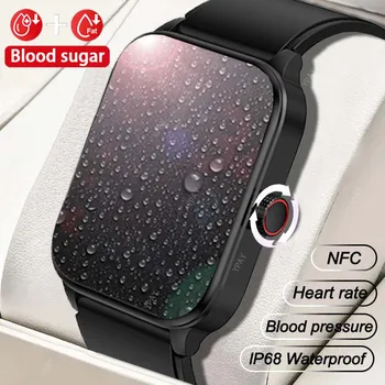 Нови мъжки умни часовници за здравето ECG + ТОЧКИ за Мониторинг на нивата на кръвната глюкоза, кислород в кръвта, NFC Bluetooth Предизвикателство, Мониторинг VSR, женски умен часовник