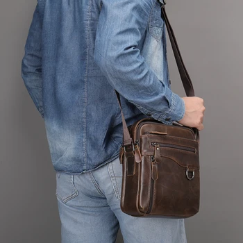Нови мъжки чанти през рамо, кожена чанта през рамо, мъжки черна чанта за парти, мъжки луксозна чанта за 7,9-инчов ipad 7012