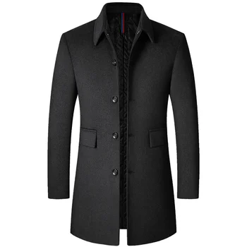 Ново модно мъжко есенно-зимния удобно коварен ежедневното модно мъжко вълна палто за сватба и работа, тенденция на мъжко палто, вълнена