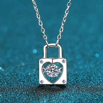 Ново сребърно колие-верижка simple Love lock Smart отлично пресича врата на бриллиантового тест Мокса stone boutique jewelry