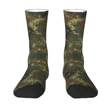 Новост, мъжки чорапи с камуфляжным модел Flecktarn, дишащи топли чорапи за екипажа на военната стил с 3D-принтом
