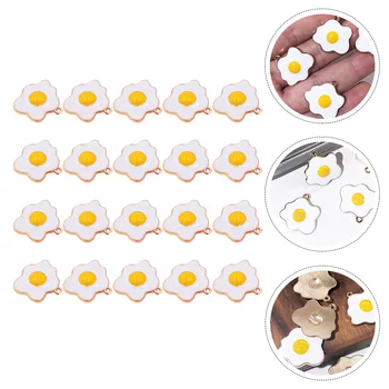 Обеци-бъркани яйца, окачване, украса със собствените си ръце, висулки за омлет от сплав, творчески декори